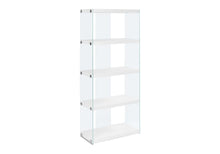 Load image into Gallery viewer, Bookshelf, Bookcase, Etagere, 5 Tier, Glossy Clear Tempered Glass - White