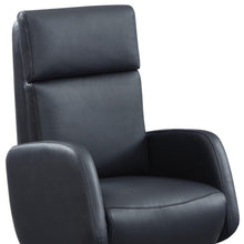 Load image into Gallery viewer, Tufted Genuine Leather Power Swivel Recliner (730555) - Black
