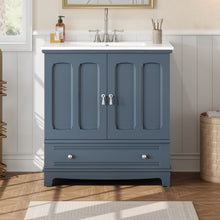 Load image into Gallery viewer, Bathroom Vanity With Sink, Cabinet With Adjustable Shelf And Drawer Divider
