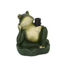 Load image into Gallery viewer, Charming Frog Prince Umbrella Base With Concrete Design - Green