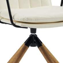 Load image into Gallery viewer, Faux Leather And Brown Swivel Arm Chair 23" - Off White