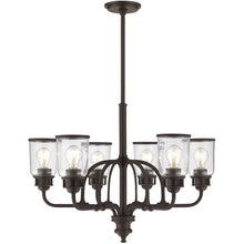 Load image into Gallery viewer, 27'' Six Light Dimmable Chandelier With Shades - Bronze