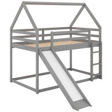 Load image into Gallery viewer, House Shape Bunk Bed With Slide And Ladder