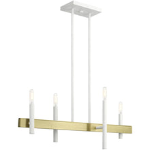 Load image into Gallery viewer, 24" Four Light Dimmable Chandelier With Shades - Brass