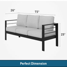 Load image into Gallery viewer, All-Weather Patio Sofa & Cushions, 3 Seat Outdoor Couch