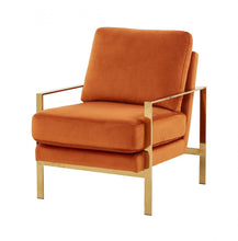 Load image into Gallery viewer, Stylish Orange And Gold Accent Chair