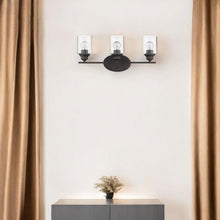 Load image into Gallery viewer, Three Light Wall Light With Clear Glass Shade - Bronze