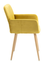 Load image into Gallery viewer, Upholstered Velvet Open Back Dining Chair - Yellow