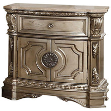 Load image into Gallery viewer, One Drawer Faux Marble And Solid Wood Nightstand With Storage - Champagne