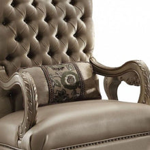 Load image into Gallery viewer, Velvet Tufted Arm Chair - Bone And Gold