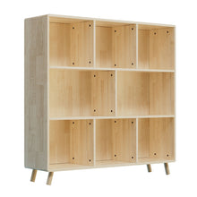 Load image into Gallery viewer, 8 Compartment Storage Cabinet With Fixed Shelves For Books - Wood