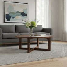 Load image into Gallery viewer, 36" Solid Wood Round Cross Legs Coffee Table - Brown