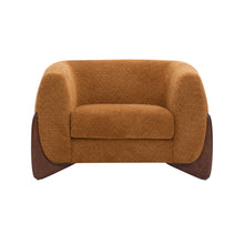 Load image into Gallery viewer, Modern Upholstered Boucle Arm Chair With Tuxedo Design And Triangular Legs