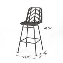 Load image into Gallery viewer, Sawtelle - Outdoor Wicker Barstools (Set of 2)
