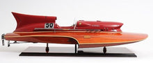 Load image into Gallery viewer, Hand Painted Ferrari Hydroplane Large Model Boat - Brown