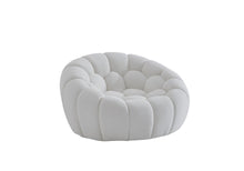 Load image into Gallery viewer, Tufted Boucle Curved Lounge Chair - White