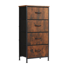 Load image into Gallery viewer, Fabric Metal And Wood Four Drawer Dresser - Black / Brown