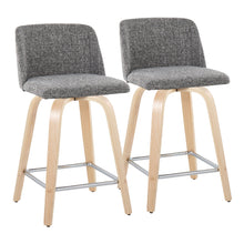 Load image into Gallery viewer, Toriano - Contemporary Fixed Height Counter Stool With Swivel With Square Footrest (Set of 2)