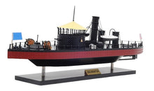 Load image into Gallery viewer, Hand Painted 1862 USS Monitor Model Boat - Black / Red