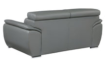 Load image into Gallery viewer, Leather Sofa - Gray / Silver