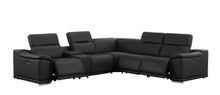 Load image into Gallery viewer, Leather Modular L Shaped Six Piece Corner Sectional With Console - Black