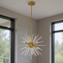 Load image into Gallery viewer, 25'' Six Light Dimmable Chandelier With Shades - Brass