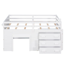 Load image into Gallery viewer, Loft Bed With Cabinet And Shelf