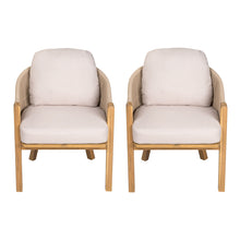 Load image into Gallery viewer, Grotta - Outdoor Dining Arm Chair (Set of 2) - Teak / Beige