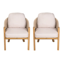 Load image into Gallery viewer, Grotta - Outdoor Dining Arm Chair (Set of 2) - Teak / Beige