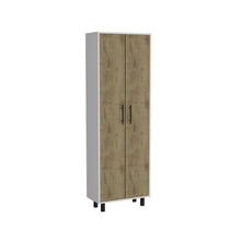 Load image into Gallery viewer, Wood Kitchen Island Pantry Cabinet (Set of 2) - White