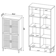 Load image into Gallery viewer, Sakai - 4 Door Tall Accent Cabinet With Slatted Doors - Brown