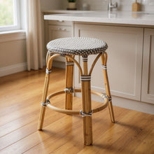 Load image into Gallery viewer, Rattan Backless Counter Height Bar Chair - Natural Gray / White