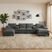 Load image into Gallery viewer, Modular Cloud Couch Sofa With Cup Holders & Storage, USB Port