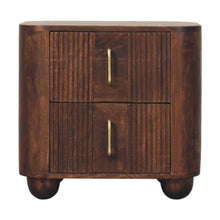 Load image into Gallery viewer, 21" Solid Wood Distressed Two Drawer Nightstand - Brown