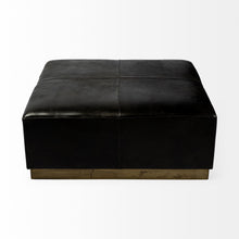 Load image into Gallery viewer, Faux Leather Footstool Ottoman - Black / Brown