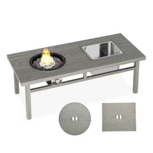 Load image into Gallery viewer, 3 In 1 Outdoor Propane Fire Pit Table 50, 000 BTU With Ice Bucket