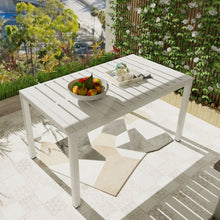 Load image into Gallery viewer, Modern Long Table, UV Resistant And Rust Proof, Pp Tabletop, UV Resistant Powder Coated Metal Legs - Snow White