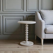 Load image into Gallery viewer, 22" Solid Wood Round End Table - Pearl Silver