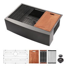 Load image into Gallery viewer, Farmhouse Kitchen Sink Workstation, Apron Front