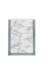 Load image into Gallery viewer, 49" Wood Faux Marble Lighted Five Drawer Dresser - Silver And White