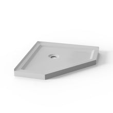 Load image into Gallery viewer, Neo Angle Corner Drain Shower Base - White