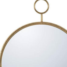 Load image into Gallery viewer, 32" Round Iron Framed Accent Mirror - Gold