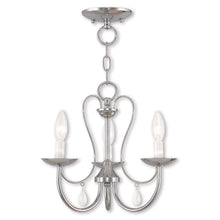 Load image into Gallery viewer, 12" Three Light Dimmable Chandelier With Shades - Silver