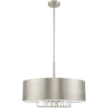 Load image into Gallery viewer, 25'' Six Light Dimmable Chandelier With Shades - Nickel