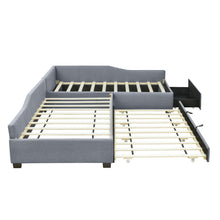 Load image into Gallery viewer, Upholstered Double Daybed With Trundle And Drawer