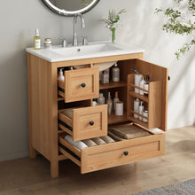 Load image into Gallery viewer, Modern Bathroom Vanity With Sink, Soft Close Drawers & Door, Storage Rack