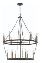 Load image into Gallery viewer, Candle Style Multi Light Metal Dimmable Chandelier - Black / Gold