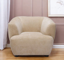 Load image into Gallery viewer, 39" Faux Shearling And Upholstered Arm Chair - Beige / Black