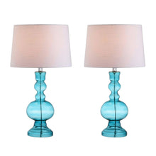 Load image into Gallery viewer, Urn Table Lamps With Drum Shades (Set of 2) - Aqua