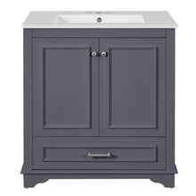 Load image into Gallery viewer, Bathroom Vanity With Sink, Cabinet & 2 Soft Closing Doors & Adjustable Shelf